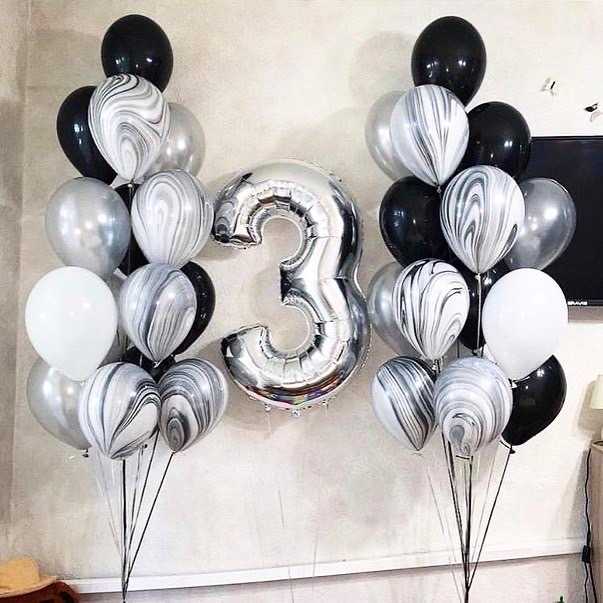 Воздушные шары "Черное и белое 7"