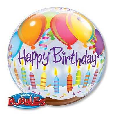 Шар BUBBLE 22" HB Торт со свечками Шары