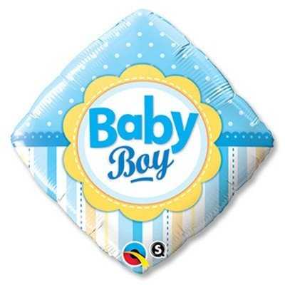 Шар П 18" РОМБ BABY BOY Горошек Полоски