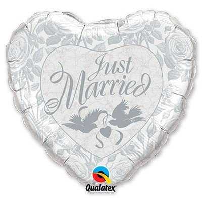 Шарик 18" Just Married Pearl