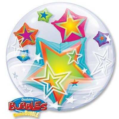 Шар BUBBLE ИНСАЙДЕР Звезды разноцветные