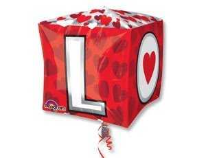 Шар 3D КУБ 15" L-O-V-E G20