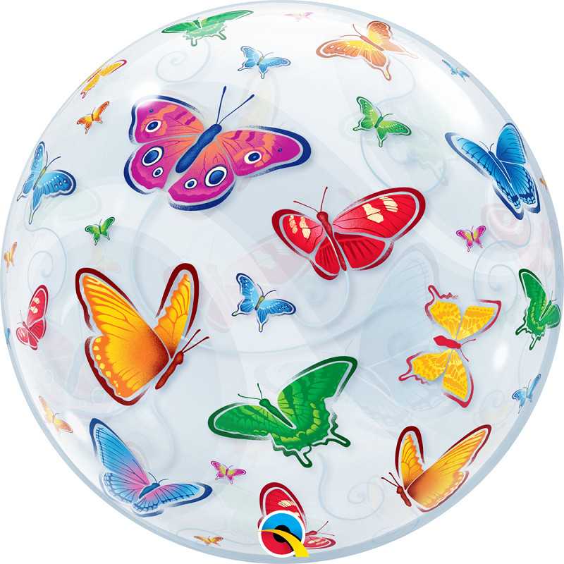 Шарик BUBBLE 22" Бабочки