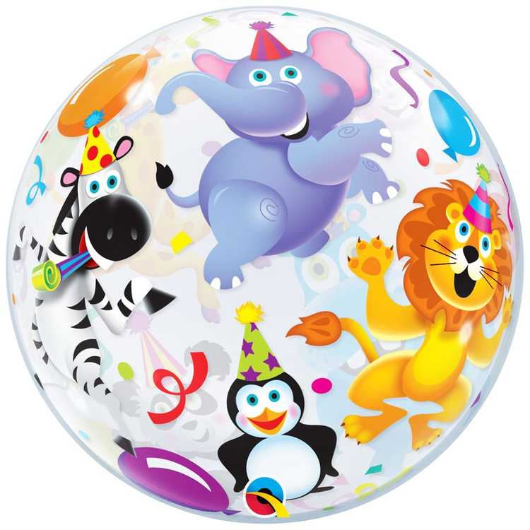 Шар BUBBLE 22" Вечеринка зверей, 56 см