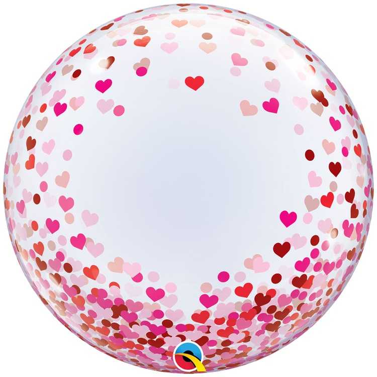 Шар BUBBLE 24 Сердца парящие Шар BUBBLE 24 Сердца парящие