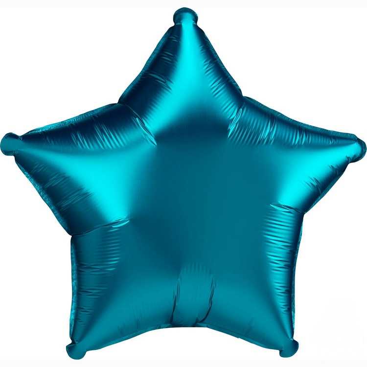 Шар звезда 19" Сатин Aqua
