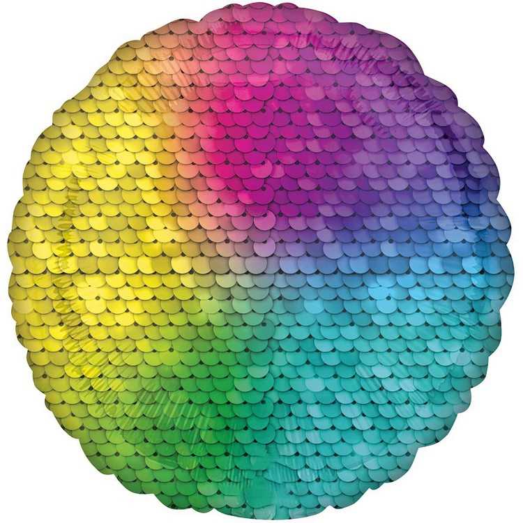 Шар круг 18" Пайетки Rainbow