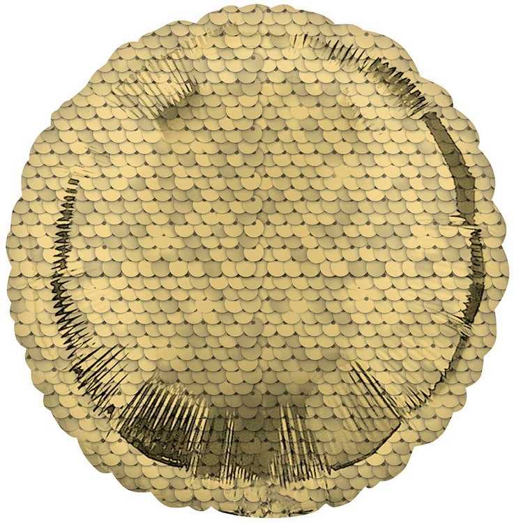 Шар круг 18" Пайетки Gold