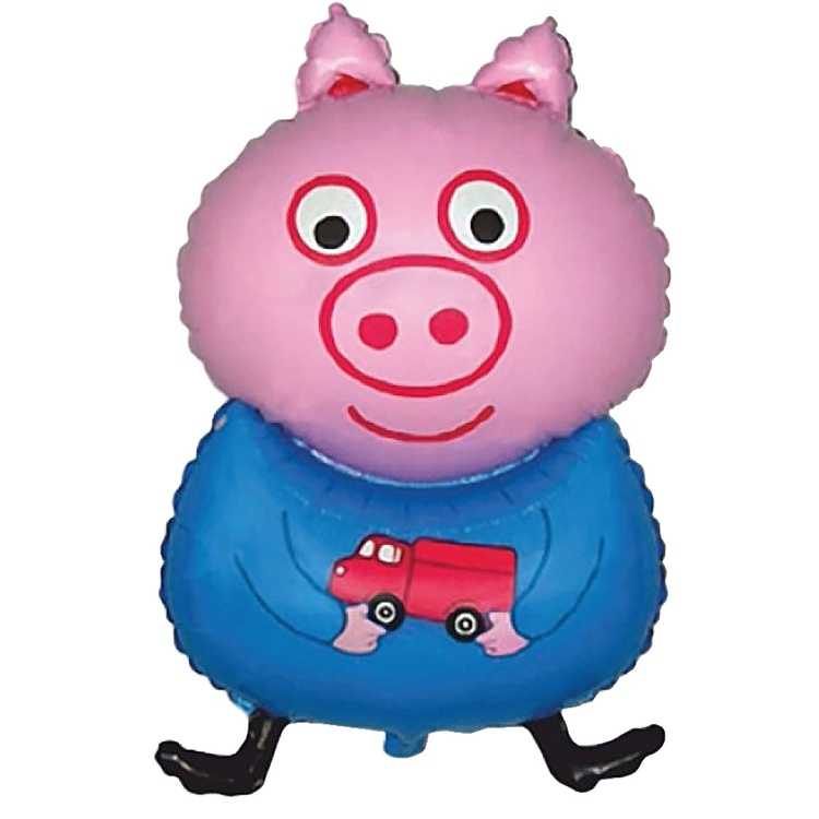 Шар фигура Поросенок с машинкой