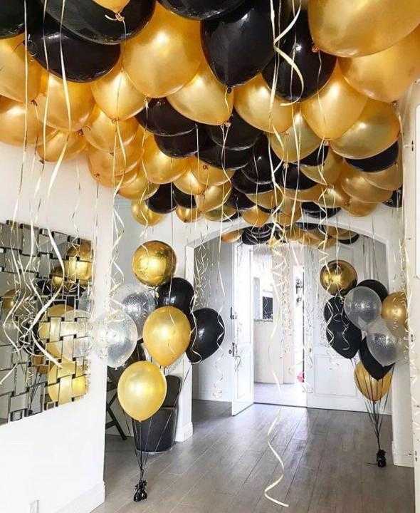 Воздушные шары "Gold & Black"